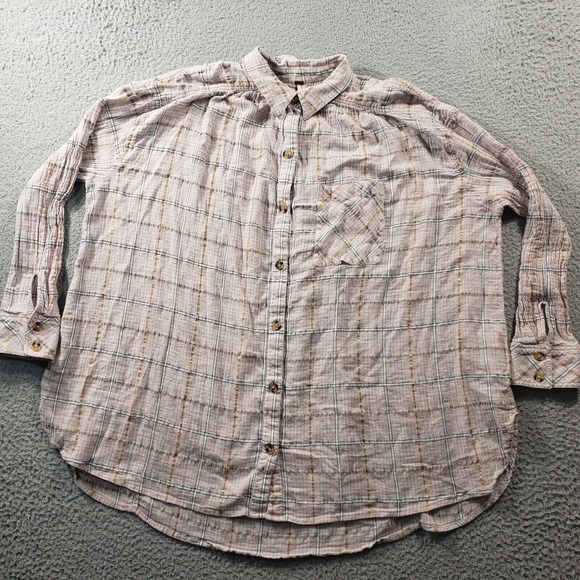 Free People Tops - Free People Shirt Women's XL Extra Large Break My Stride Button Up Stretch Pink